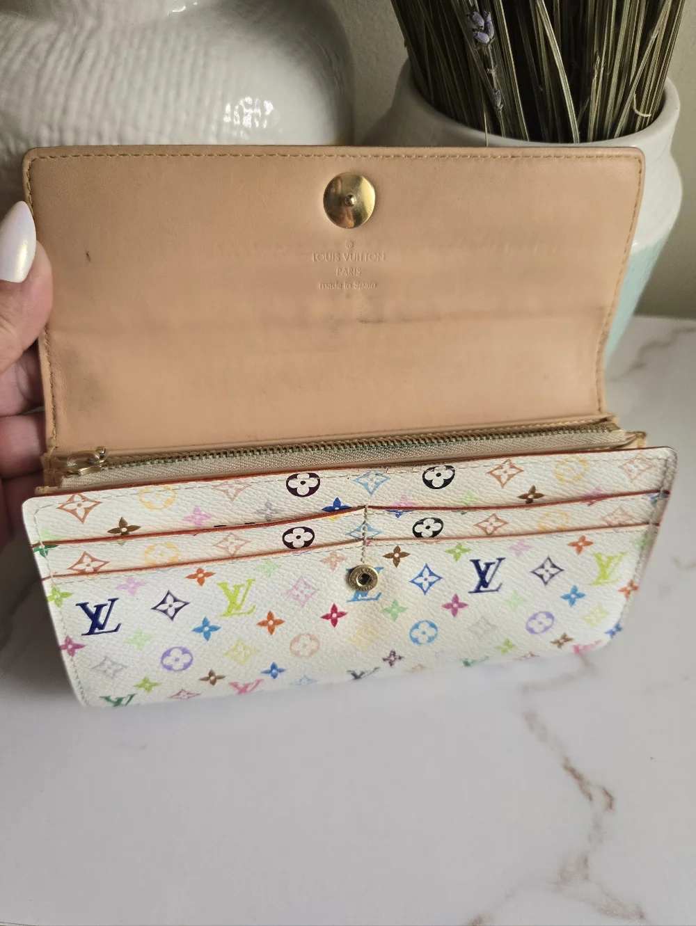 Vintage Louis Vuitton Murakami Multicolor Monogram Leather Long Wallet - Picture 6 of 15